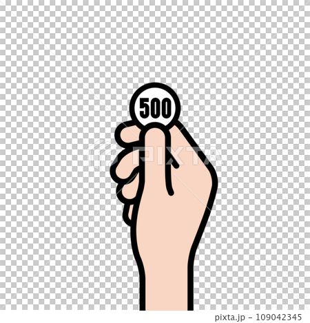 拿著錢和點的手的插圖素材 109042345