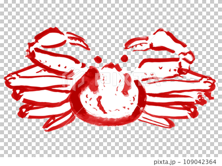 ズワイガニ和風手描きイラスト 109042364