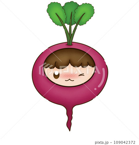 cartoon character with Radish 109042372