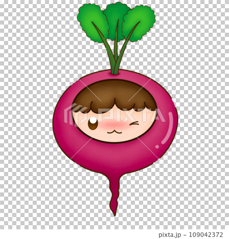cartoon character with Radish 109042372