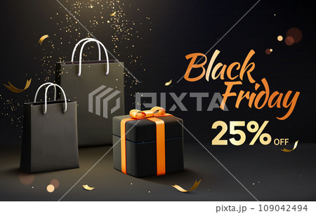 3D luxurious Black Friday banner 109042494