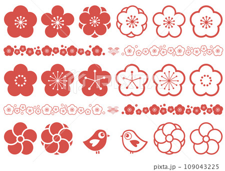 梅の花 アイコンセット 梅の花 アイコンセット 109043225