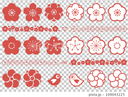 梅の花 アイコンセット 梅の花 アイコンセット 109043225