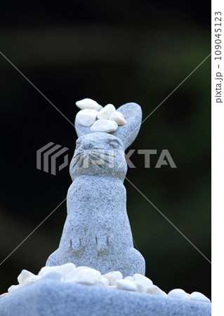 因幡の白うさぎ伝説白兎神社のうさぎ灯籠 109045123