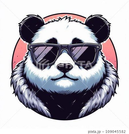 A cool panda wearing sunglasses - Stock Illustration