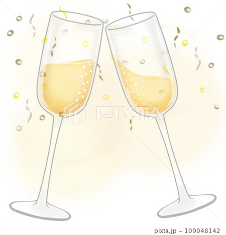 Champagne glasses with confetti in the background illustration, png 109048142