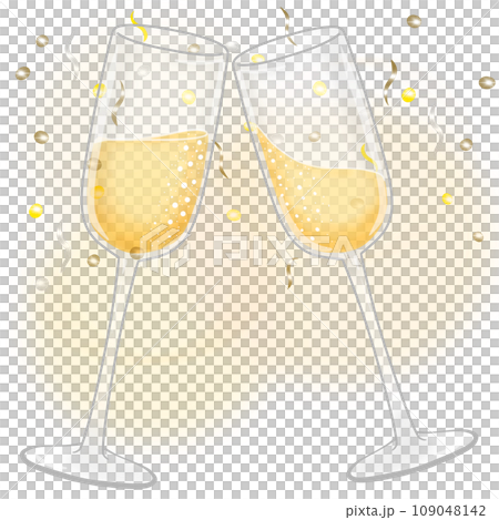 Champagne glasses with confetti in the background illustration, png 109048142