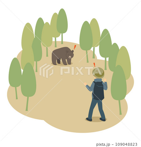 クマに出会ってしまった人のイラスト 109048823