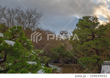 滋賀 玄宮園から彦根城天守を望む 109049082