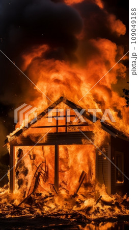 Fire in private house Fire in private house 109049188