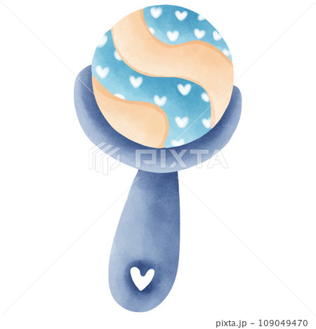 Watercolor painting of a blue boy's toy for his son. Watercolor painting of a blue boy's toy for his son. 109049470