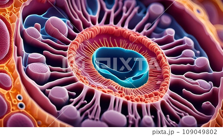 Illustrated cell nucleus structure and...のイラスト素材 [109049802] - PIXTA