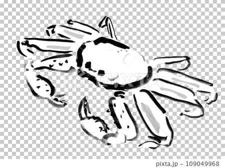 ズワイガニ和風手描きイラスト ズワイガニ和風手描きイラスト 109049968