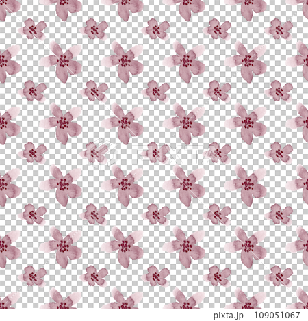 Wildflowers. Pink little buds. Watercolor seamless pattern. Ideal for textiles, wallpaper and other decor Wildflowers. Pink little buds. Watercolor seamless pattern. Ideal for textiles, wallpaper and other decor 109051067