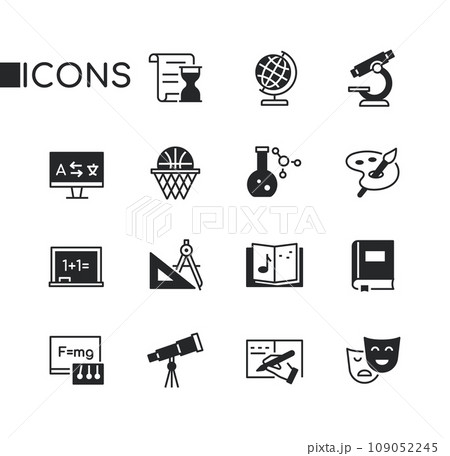 Science and art - set of line design style icons Science and art - set of line design style icons 109052245
