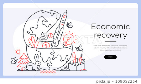 Economic recovery - modern colorful line design style banner 109052254
