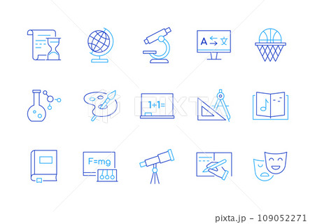 Science and education - set of modern line design style icons Science and education - set of modern line design style icons 109052271