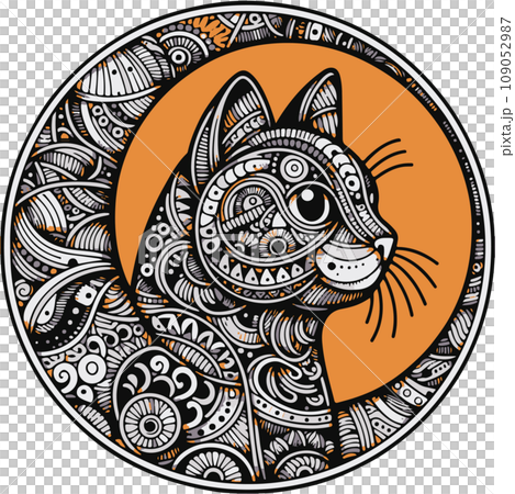 Illustration of a cat that can be used as an icon Illustration of a cat that can be used as an icon 109052987