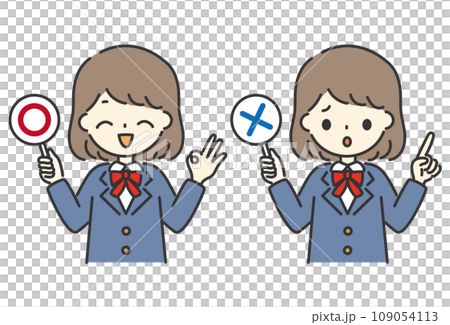 女學生用全頭做手勢的插圖 109054113