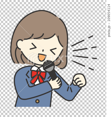 女學生拿著麥克風發表聲明 109054114