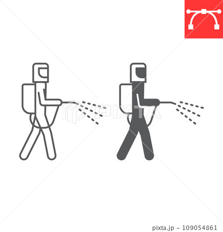 Exterminator line and glyph icon, pest control and pesticide, fumigation icon vector icon, vector graphics, editable stroke outline sign, eps 10. Exterminator line and glyph icon, pest control and pesticide, fumigation icon vector icon, vector graphics, editable stroke outline sign, eps 10. 109054861