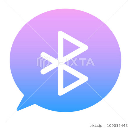 青紫色のグラデーション|Bluetoothマークと吹き出し 青紫色のグラデーション|Bluetoothマークと吹き出し 109055448