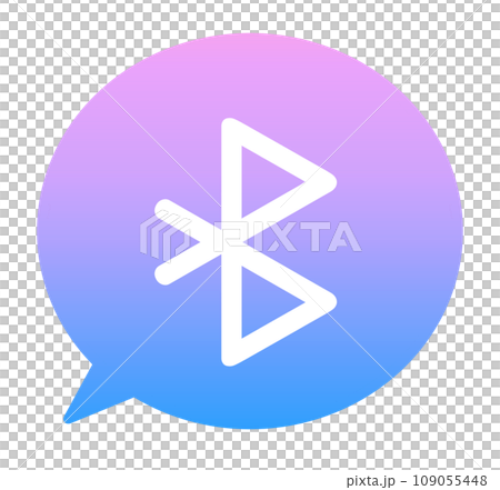 青紫色のグラデーション|Bluetoothマークと吹き出し 青紫色のグラデーション|Bluetoothマークと吹き出し 109055448
