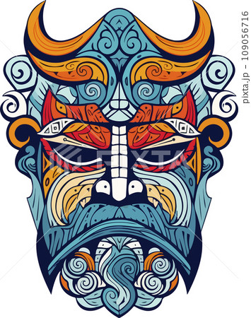 Vector ornamental ancient man head illustration. Abstract historical mythology man head logo. Good for print or tattoo Vector ornamental ancient man head illustration. Abstract historical mythology man head logo. Good for print or tattoo 109056716