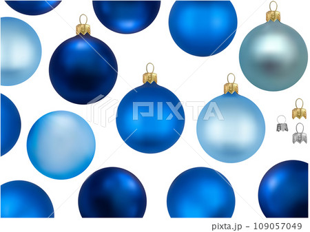 Set of Blue Christmas Balls without Motif Set of Blue Christmas Balls without Motif 109057049
