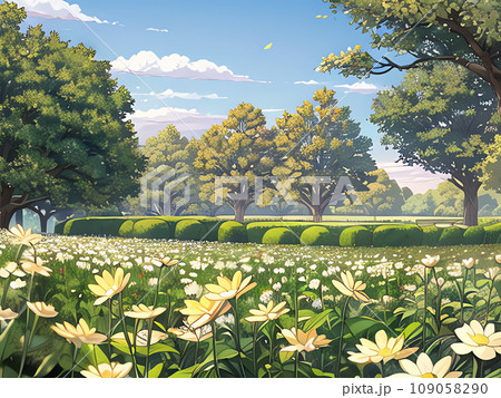 初夏の草原と林 初夏の草原と林 109058290