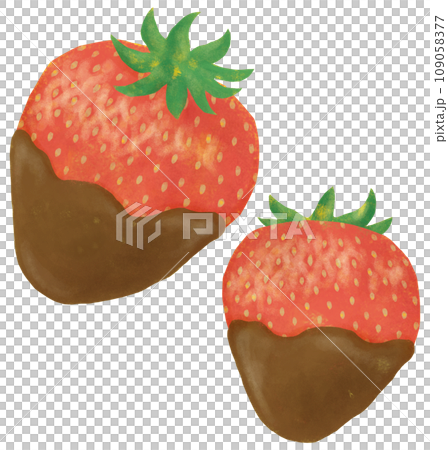 Strawberry with chocolate Valentine material 109058377
