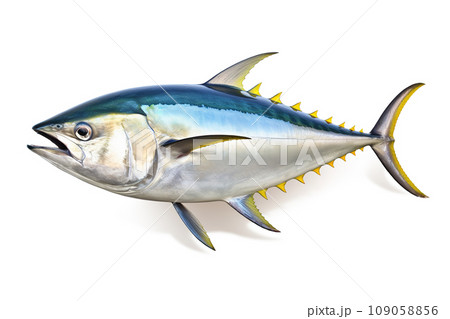image of tuna on white background. Underwater Animals. Foods. 109058856