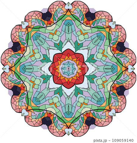 Colorful cute Mandalas. Decorative unusual round ornaments. Colorful cute Mandalas. Decorative unusual round ornaments. 109059140