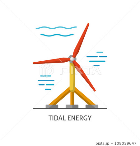 Water turbine icon in flat style. 109059647