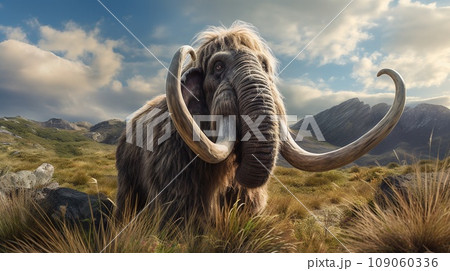Huge mammoth in the wild nature, wildlife concept Huge mammoth in the wild nature, wildlife concept 109060336