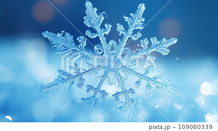 Macro detail to a snowflakes as background or texture, winter, nature concept 109060339