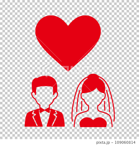 花嫁や結婚式、カップルを表すアイコン 109060814
