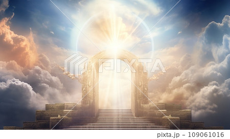 Heaven gate, place regarded in various religions as the abode of God and the angels 109061016