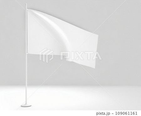 白い旗と支柱。CG風。AI生成画像。 109061161