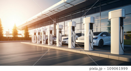 Fast chargers for charging electric vehicles in the modern city 109061999