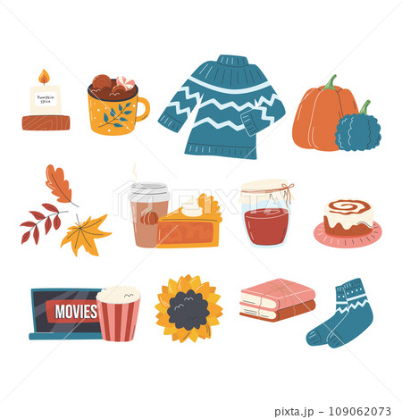 Cute warm hugge element set isolated on white Cute warm hugge element set isolated on white 109062073