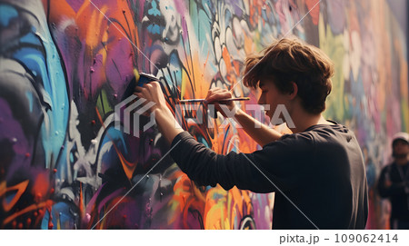 Young street graffiti artist Young street graffiti artist 109062414