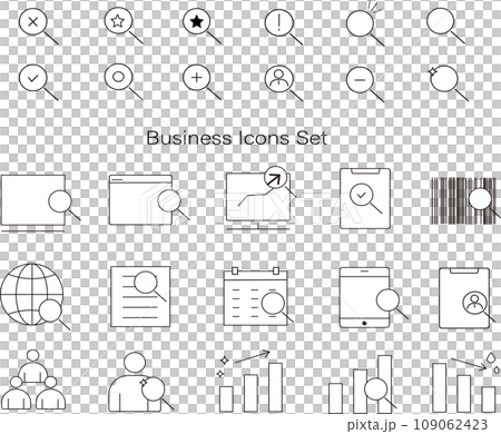 Simple and cute business icon illustration set Simple and cute business icon illustration set 109062423