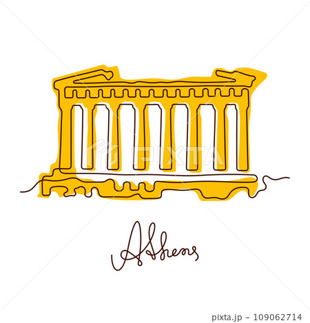 Parthenon, Athens one line vector illustration. 109062714