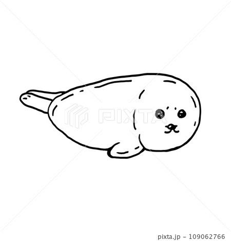 Baby seal hand drawn vector illustration Baby seal hand drawn vector illustration 109062766