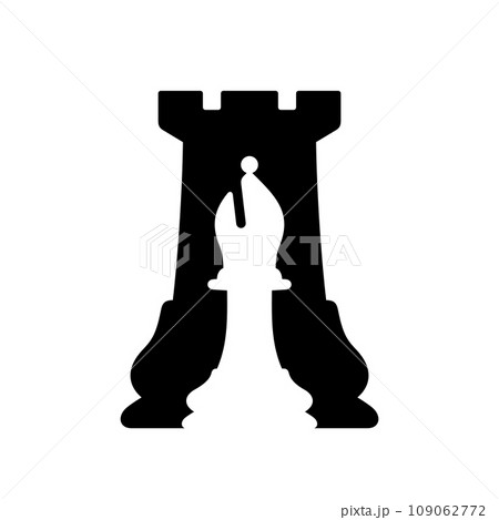 Chess Bishop inside the Rook. Chess illustration. Chess Bishop inside the Rook. Chess illustration. 109062772