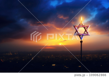 Israeli symbol of the star of David. Happy hanukkah 109062866
