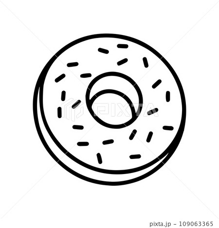 Donut icon. Doughnut with frosting isolated on white background. Vector Illustration 109063365