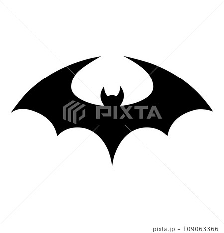 Bat icon. Bat silhouette isolated on white. Vector 109063366