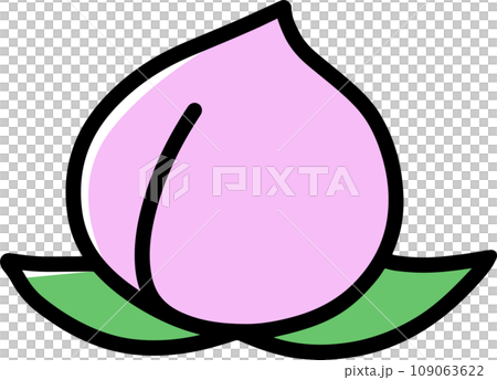 可愛いゆるい桃のイラスト 109063622
